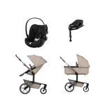 Joolz Day 5 Kinderwagen 2-in-1 - Sandy Taupe | Cybex Cloud T Plus Autositz - Sepia Black | Cybex Base T - Black