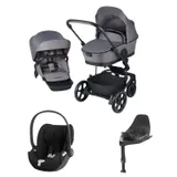 Easywalker Harvey 5 Kinderwagen 4-in-1 - Pebble Grey | Cybex Cloud T Plus Autositz | Cybex Base T