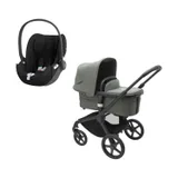 Bugaboo Fox 5 Kinderwagen 2-in-1 - Black/Forest Green + Cybex Cloud T Plus Autositz