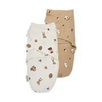 Meyco Inbakerdoek - 2 Stuks - 4-6 Mnd - Forest Animals Sand
