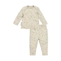 Meyco Baby-Pyjama Rib – Mini Spot – Sand Melange – Größe 50/56