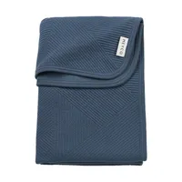 Meyco Gebreide Jacquard Flannel Deken - 100x150 cm - Pure Indigo