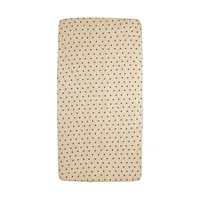 Meyco Spannbettlaken Print – Jersey – Sweet Heart – Soft Sand/Black – 40 x 80/90 cm