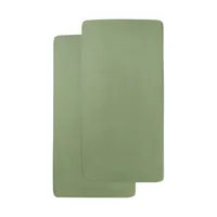 Meyco Uni Spannbettlaken Juniorbett - 2 Stück - 70 x 140/150 cm - Olive Green