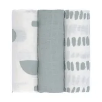 Lässig Hydrophile Tücher - Strokes Silver Grey - 3 Stück - 85 x 85 cm
