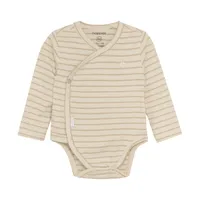 Noppies Navi Wickelbody - Stripe - Offwhite