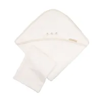 Bamboom Duo Bees Badcape + Washand – 75x75 cm – Off White