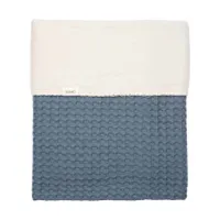 Koeka Amsterdam Waffel Babydecke - Größe 100 x 75 - Cotton Fleece - Bluestone