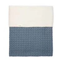 Koeka Amsterdam Wafel Ledikantdeken - maat 100 x 150 - Cotton Fleece - Bluestone