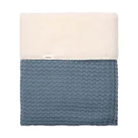 Koeka Oslo Babydecke - Größe 100 x 75 - Waffel/Teddy - Bluestone