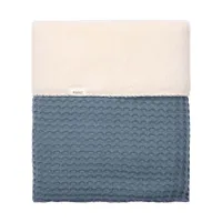Koeka Oslo Bettdecke - Größe 100 x 150 - Waffel/Teddy - Bluestone