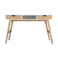 Bopita Lynn Bureau - Inclusief 2 Bakjes - Wit/Naturel