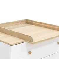 Bopita Paris Wickelaufsatzplatte Weiß / Eiche