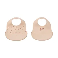 Liewood Ember Printed Bib 2‑Pack - Mini Butterfly / Apple Blossom