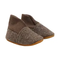 En Fant Wollpantoffeln Rippstrick - Walnut