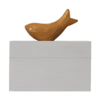 Ferm Living Harbour Box - Coral - Mist Blue/Aged Gold