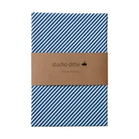 Studio Ditte Streifen Spannbettlaken - 90 x 200 cm - Nachtblau