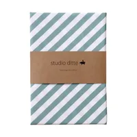Studio Ditte Streifen Spannbettlaken - 70 x 150 cm - Steinblau