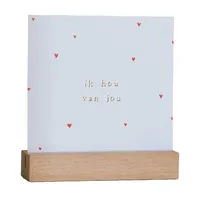Ikpakjein Houten Houder - Ik Hou Van Jou + Hartjes