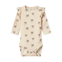 Lil' Atelier Bow Romper - Silver Peony