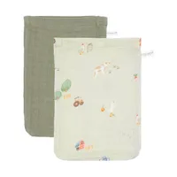Little Dutch Little Farm Washandjes - Olive - 2 Stuks