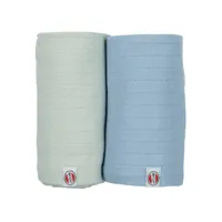 Lodger Hydrophiles Tuch - 2 Stück - 110 x 110 cm - Peppermint / Blue Fogg