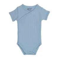Lodger Solid Wickelbody Kurzarm - Blue Fogg