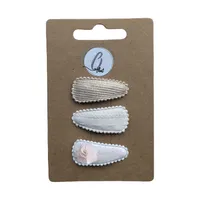 Ootje Kadootje Babyhaarclipjes Chiffon - 3 Stuks - Ivoor/Glitter/Goud 