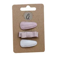 Ootje kadootje Spring Haarclip - Dusty Roze / Strik / Ivoor – 3 stuks 