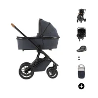 Qute Q-Rider Plus Kinderwagen | Kidsriver Curve Autostoel | Isofix Base