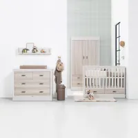 Kidsmill Newport Babykamer Incl. RVS Grepen - Oatmeal / Eiken