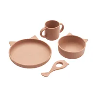 Liewood Siliconen Serviesset - Vivi Cat - Dark Rose