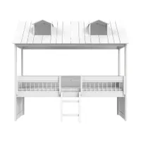 LIFETIME Kidsrooms Kajütenbett - Beachhouse - Mit Treppe & Luxus Lattenrost - Weiß