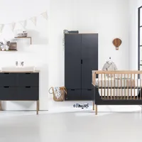Kidsmill Sepp Babyzimmer Anthrazit/Buche