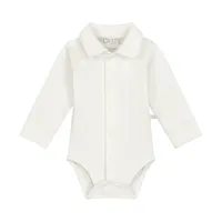 Mats & Merthe Noah Strampler mit Kragen, langen Ärmeln, Off White, 1 Monat