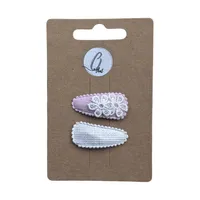 Ootje Kadootje Babyhaarclipjes - 2 Stuks - Pailletten Bloem Roze/Zilver