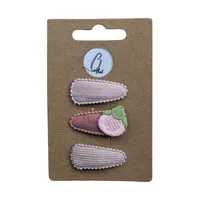 Ootje Kadootje Babyhaarclipjes - 3 Stuks - Fruit Perzik/Roze/Nude