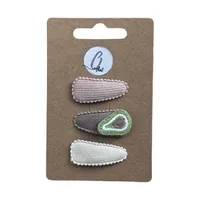 Ootje Kadootje Babyhaarclipjes - 3 Stuks - Groente Avocado/Nude/Ecru