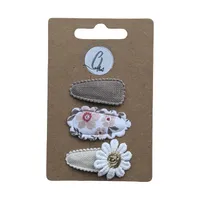 Ootje Kadootje Babyhaarclipjes - 3 Stuks - Schulpbloem/Bruin/Margriet