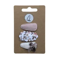 Ootje Kadootje Babyhaarclipjes - 3 Stuks - Schulpbloem/Glitter/Dusty Pink