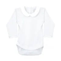 Rapife Body Langarm mit Kragen Rund Weiß Gr. 62
