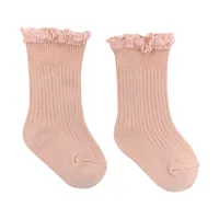 Bamboom Sokjes - Kant - Poederroze