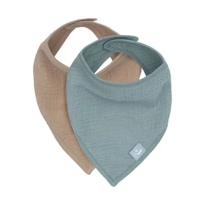 Jollein Hydrophiles Bandana Lätzchen - Sea Green / Biscuit - 2 Stück