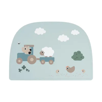 Done By Deer Tiny Farm Siliconen Placemat - Blue