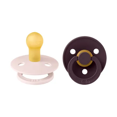 BiBs Colour Fopspeen - Rond - 2 Stuks - 6-18 Mnd - Petal/Plum