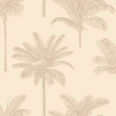 ESTAhome Tapete - Palmen - Beige - 53 cm x 10,05 m