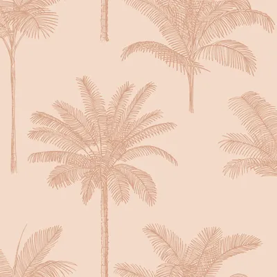 ESTAhome Tapete - Palmen - Terrakotta Rosa - 53 cm x 10,05 m
