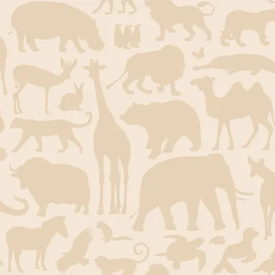 ESTAhome Tapete - Tiere - Beige  - 53 cm x 10,05 m