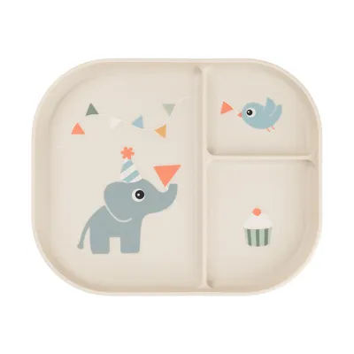 Done By Deer Foodie Compartment Plate Celebration Sand 1766989