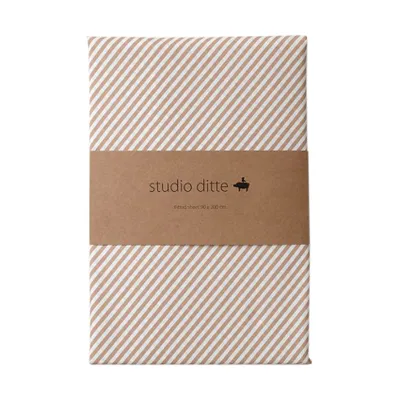 Studio Ditte Spannbettlaken - Streifen - Toffee - 90 x 200 cm